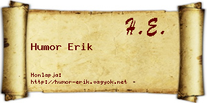 Humor Erik névjegykártya